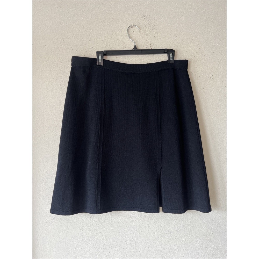 St. John Collection by Marie Gray Pencil Skirt Size 16 Navy Black Knit Classic